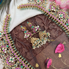 Vriksham Elegant Long Guttapusalu Neckpiece-Rice Pearls-G18115