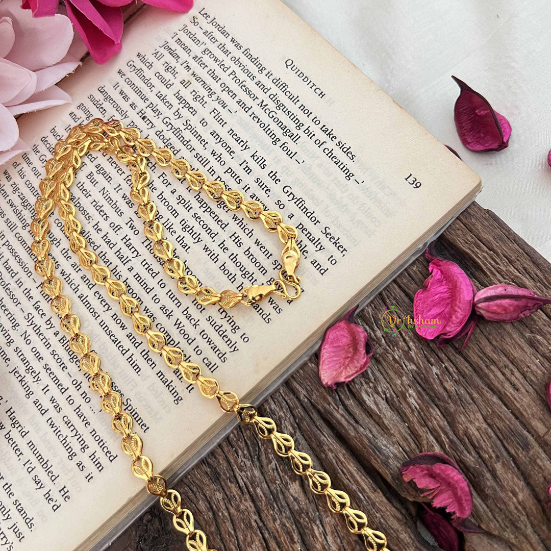 Vriksham Antique Leaf Design Gold Daily Wear Chain-G20026