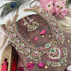 Vriksham Elegant Long Guttapusalu Neckpiece-Rice Pearls-G18115