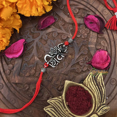 Vriksham Rakshabandhan Sliver Plated Designer Shiv Name Rakhi-RB181