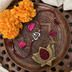 Vriksham Rakshabandhan Sliver Trishul With Damru Rakhi-RB216