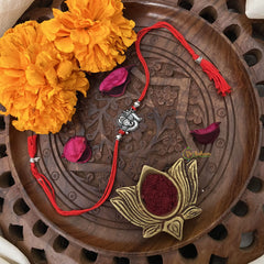 Vriksham Rakshabandhan Sliver Plated Ganesha Face Rakhi-RB220