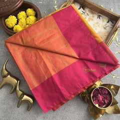 Yellow With Pink Border Soft Silk Saree-VS4195