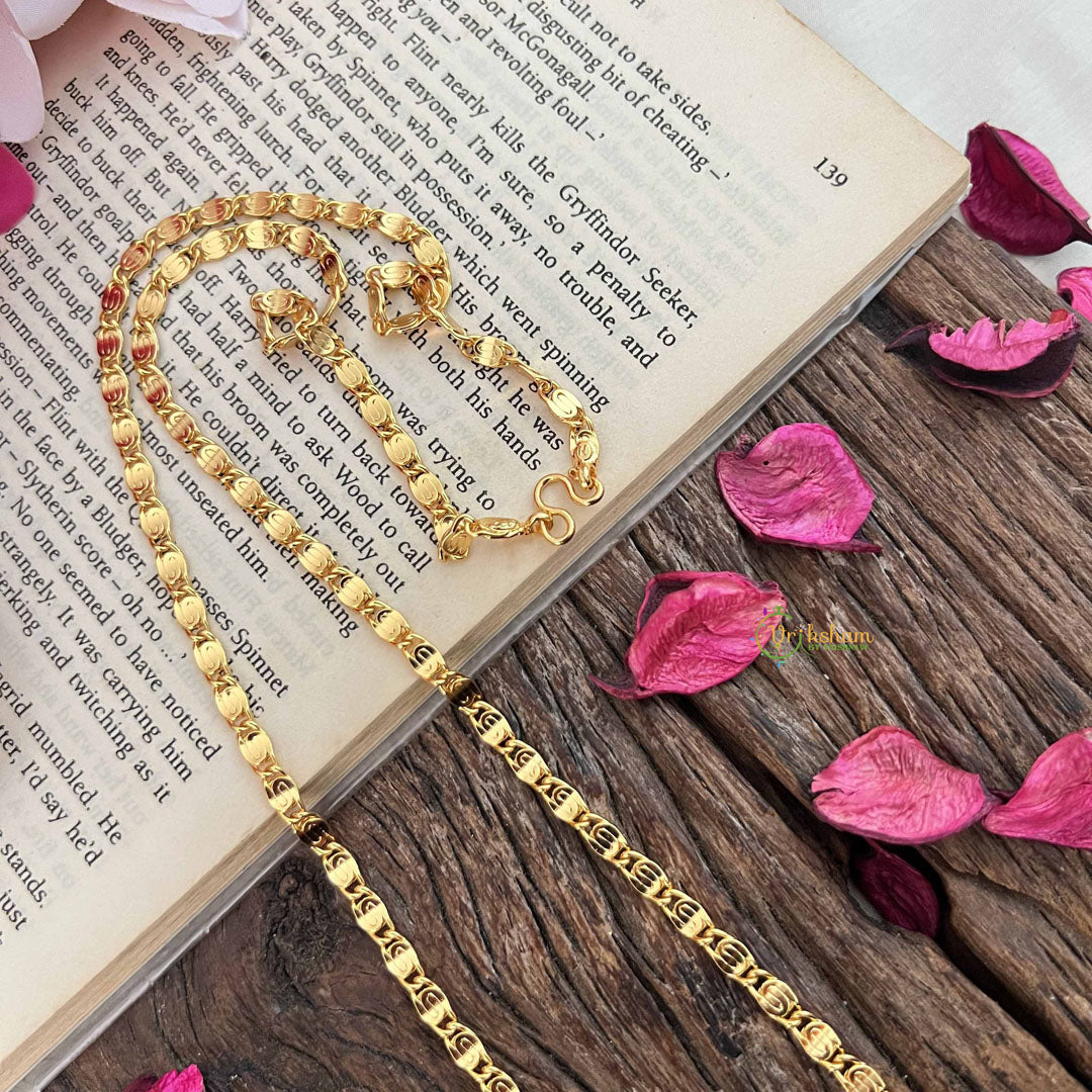 Vriksham Gold Plated Spiral Link Daily Wear Chain-G20041