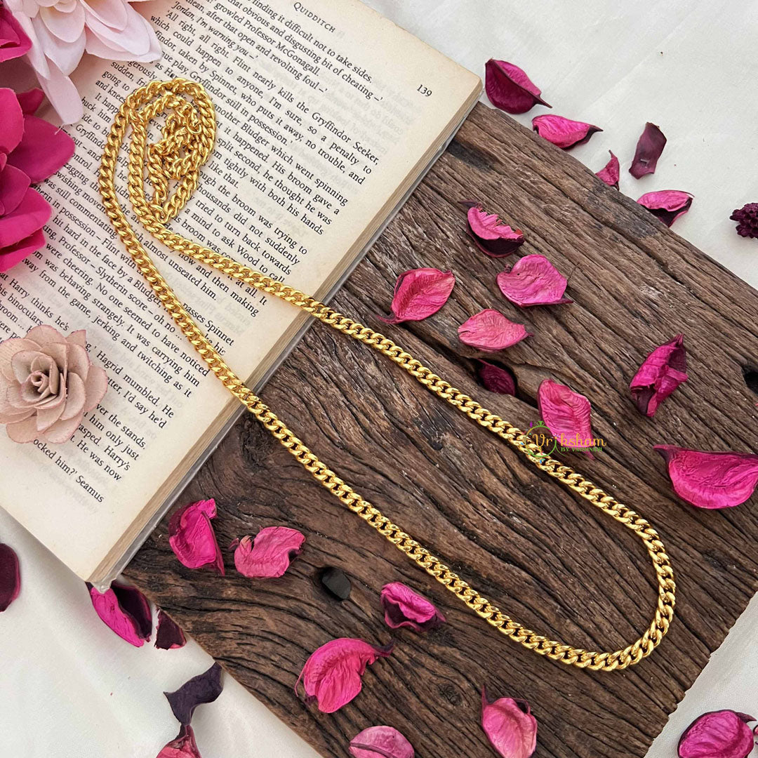 Vriksham Bold Gold Plated Cuban Link Daily Wear Chain-G20043