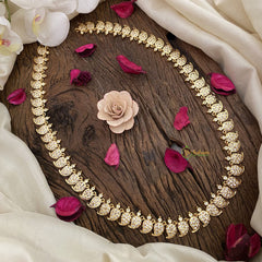 Vriksham Premium Maanga AD Stone Long Neckpiece-White-G17122