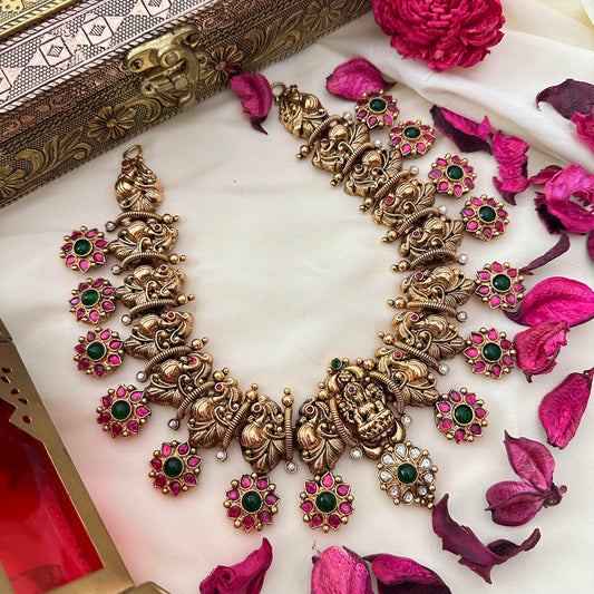 Elegant 1 gm Gold Peacock Floral Neckpiece-G14333