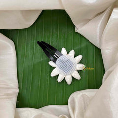 Vriksham Minimalist Jasmine Bud & Red Green  Kemp Stone Tic Tac Clip  Flower Accessories-KH1277