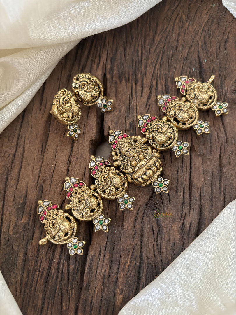Premium Jadau Kundan Lakshmi High Neck Choker- NO BEAD  -J1824