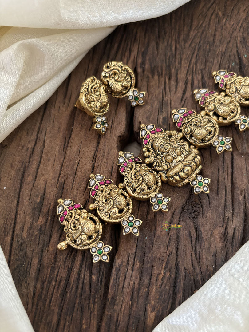 Premium Jadau Kundan Lakshmi High Neck Choker- NO BEAD  -J1824