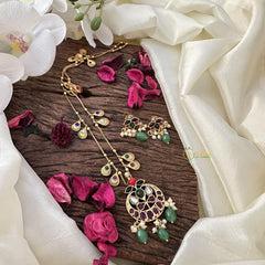 Vriksham Elegant Navrathna Pendant Chain-Green Bead-G15709