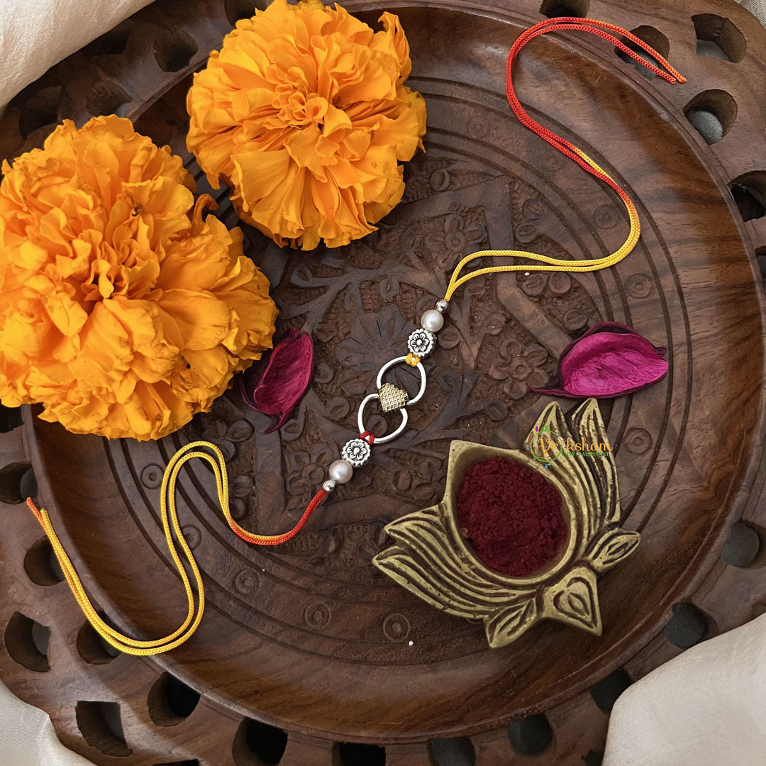 Vriksham Rakshabandhan Oxidized Sliver Heart Lock Rakhi-RB153