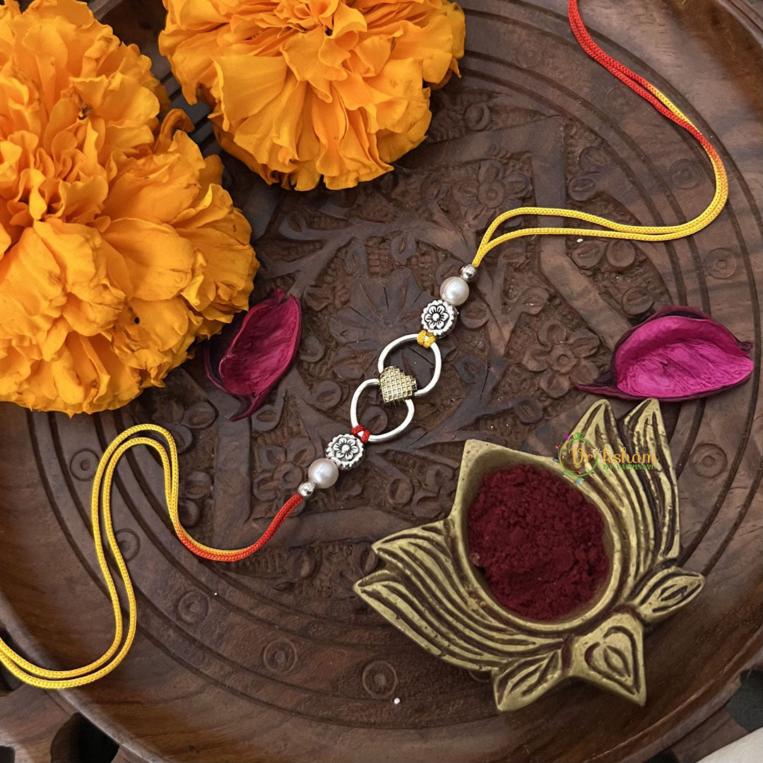 Vriksham Rakshabandhan Oxidized Sliver Heart Lock Rakhi-RB153