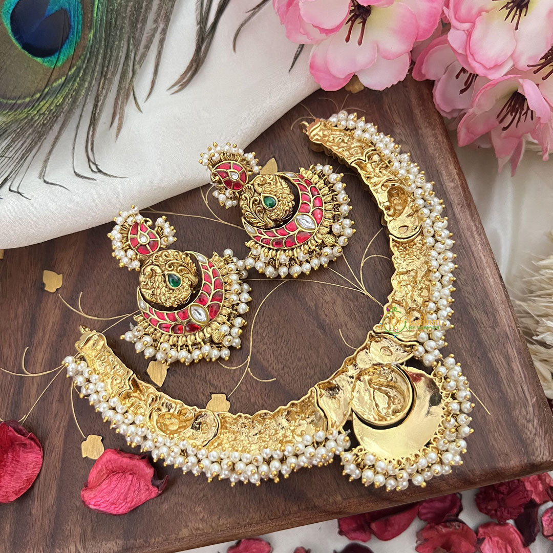 Vriksham Unique Maanga Chandbali Pendant Neckpiece-Pearls-G18150