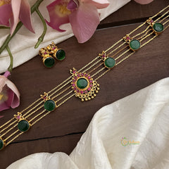 Traditional Kerala Palakka Choker-Golden Beads-G12711