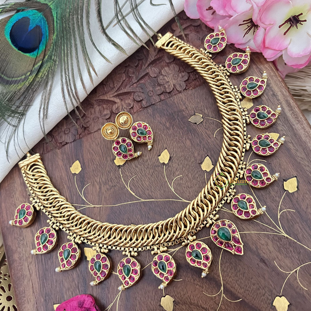 Vriksham Jalebi Style Reversible Maanga Short Neckpiece-G18129