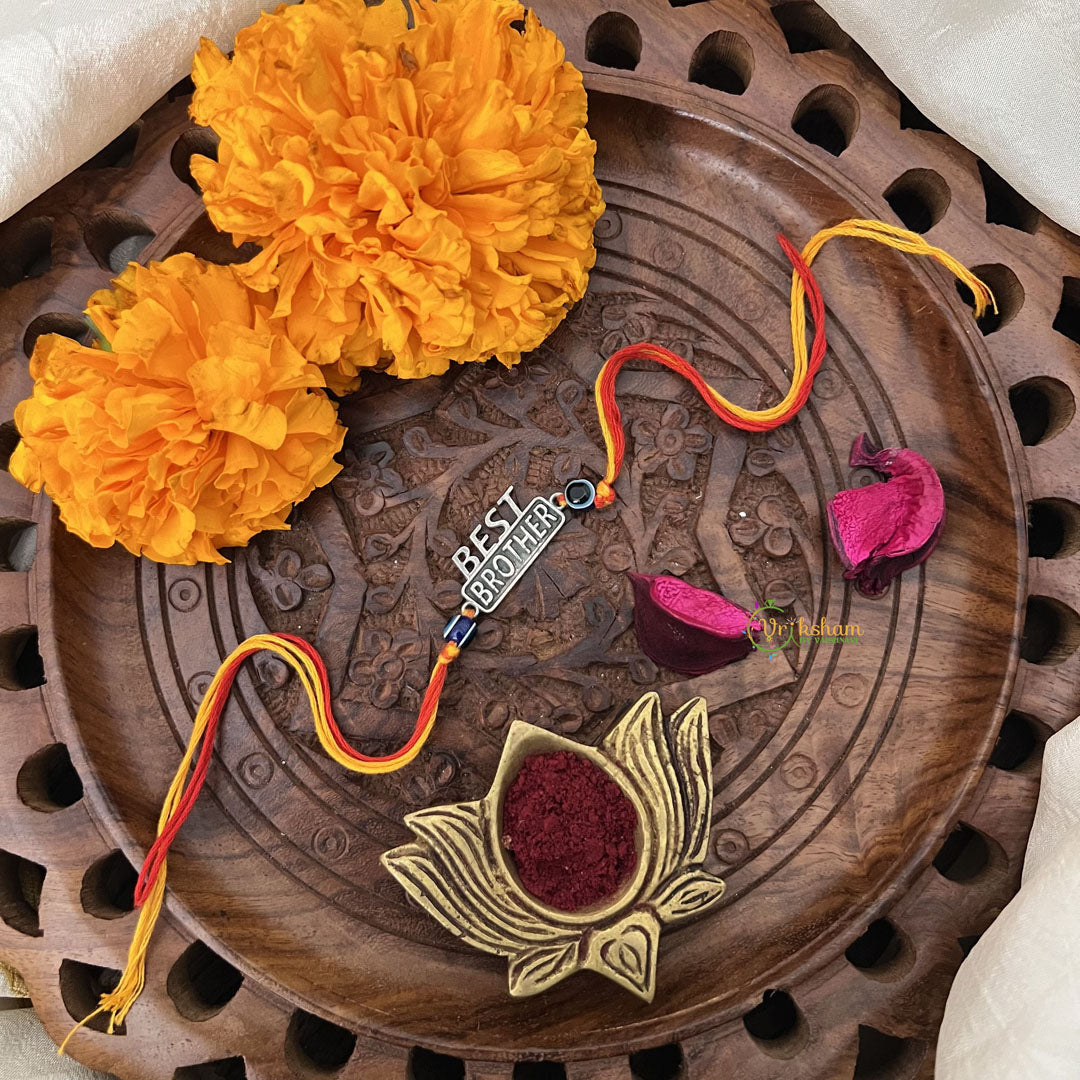 Vriksham Rakshabandhan Sliver Plated Best Brother Rakhi-RB179