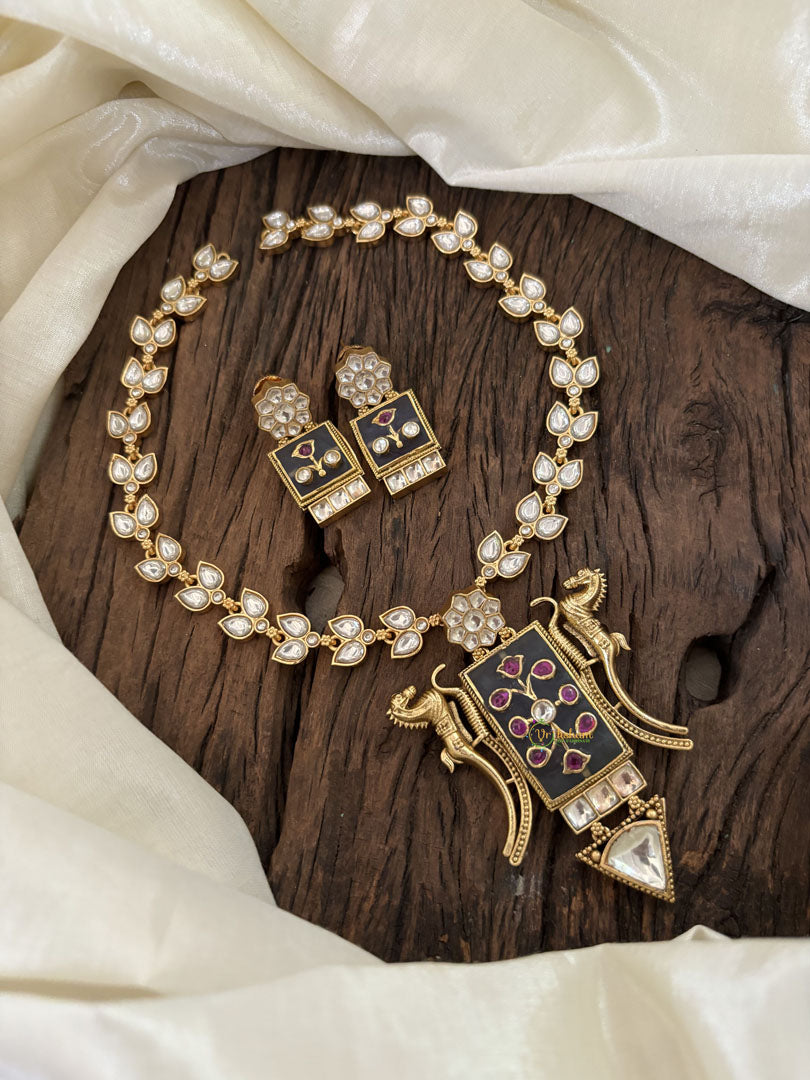 Designer Jadau Kundan Short Neckpiece -J1850