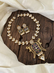 Designer Jadau Kundan Short Neckpiece -J1850