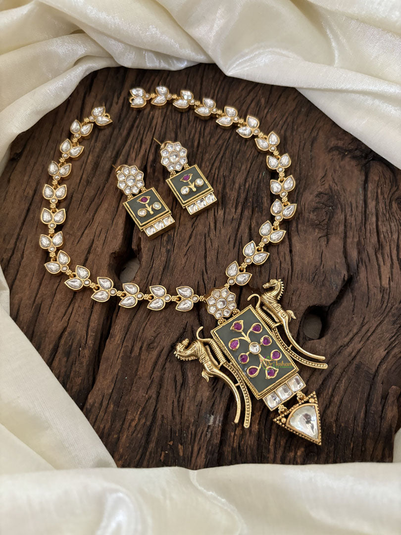 Designer Jadau Kundan Short Neckpiece -J1858