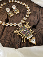 Designer Jadau Kundan Short Neckpiece -J1858