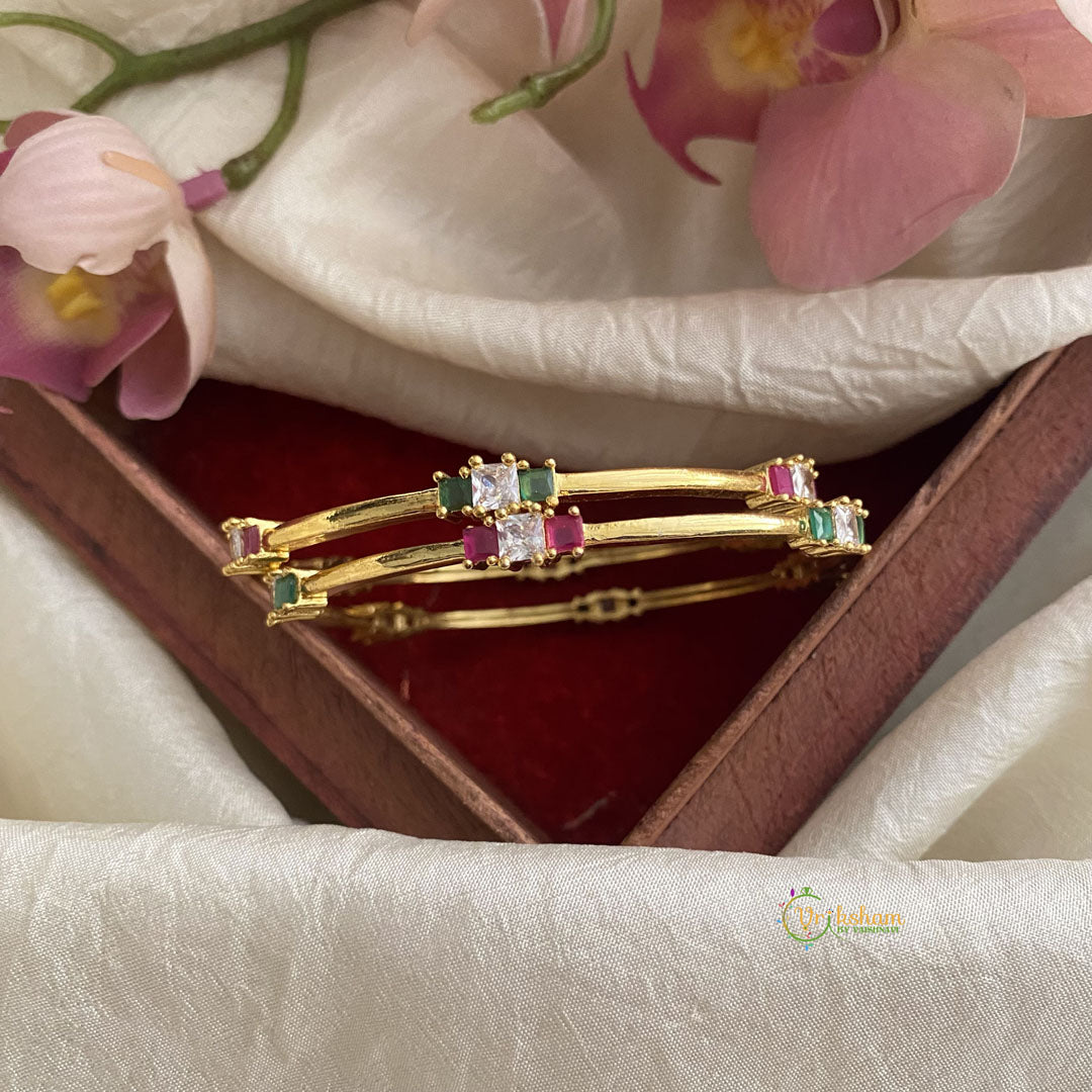 Premium Gold Alike AD Stone Bangle Set- G11675