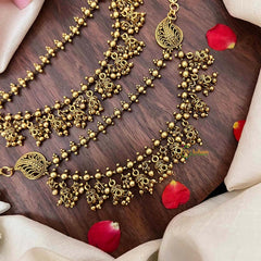 Vriksham Traditional Mango Motif Jhumka Drop Gold Bead Double Layer Maatil-G21414