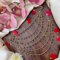 Vriksham Vintage Gold Finish With Petite Red Green Drops 3-Layer Maatil-G21413