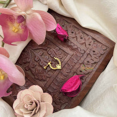 Vriksham Square Style Press Naths/Nose Pin-White Red & Green-G20703