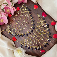 Vriksham Bridal 5-Layer Royale Stone & Pearls Droplet Purple Bead Maatil-G21418