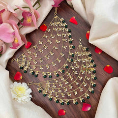 Vriksham Bridal 5-Layer Royale Stone & Pearls Droplet Green Bead Maatil-G21416