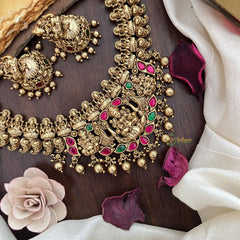 Vriksham Elegant Lakshmi Jadau Short Neckpiece-Gold Bead-G17839