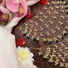 Vriksham Bridal 5-Layer Royale Stone & Pearls Droplet Green Bead Maatil-G21416