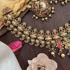 Vriksham Elegant Lakshmi Jadau Short Neckpiece-Gold Bead-G17839