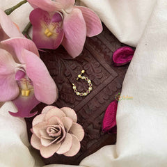 Vriksham Classic Round & Pear Style Press Naths/Nose Pin-Red White-G20737