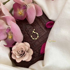 Vriksham Classic Round & Pear Style Press Naths/Nose Pin-Red White & Green-G20738