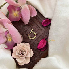 Vriksham Classic Round & Pear Style Press Naths/Nose Pin-Red-G20736