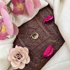 Vriksham Classic Leaf & Dot Style Press Naths/Nose Pin-Red-G20710