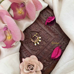 Vriksham Elegant Pear Style Press Naths/Nose Pin-Red-Pearl-G20711