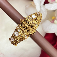 Vriksham Ram Parivar White Studded Accents Screw Style Kada Bangle -G22045