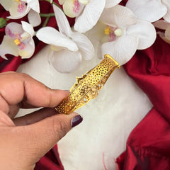 Vriksham Ram Parivar White Studded Accents Screw Style Kada Bangle -G22045