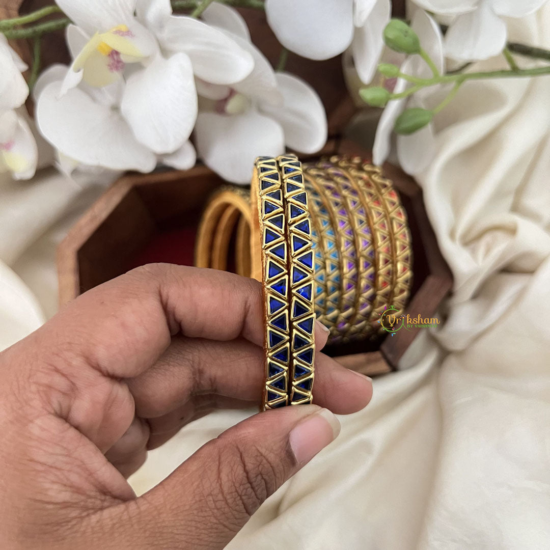 Vriksham Multi Color Silk Thread Triangle Kundan Stone Bangle Return Gift-RG206