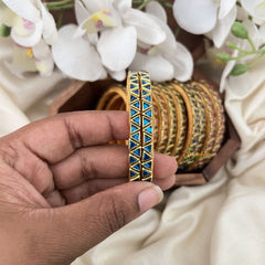 Vriksham Multi Color Silk Thread Triangle Kundan Stone Bangle Return Gift-RG206