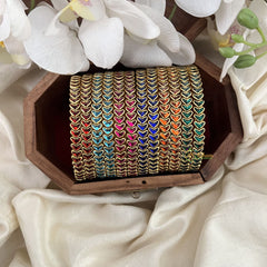 Vriksham Multi Color Silk Thread Heart Shape Kundan Stone Bangle Return Gift-RG207
