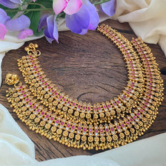 Exclusive Gold Look Alike Red White AD Stone Bridal Anklets-G14043