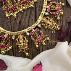 Vriksham Lakshmi Jadau Kundan Neckpiece-Gold Bead-J2589