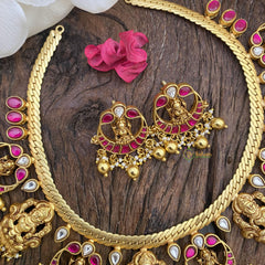 Vriksham Lakshmi Jadau Kundan Neckpiece-Gold Bead-J2589