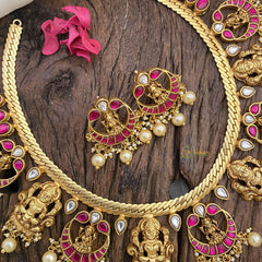 Vriksham Lakshmi Jadau Kundan Neckpiece-Off White Bead-J2588