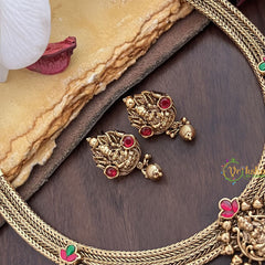 Vriksham Exquisite Lakshmi Pendant Jadau Addigai-Red Green-G17853
