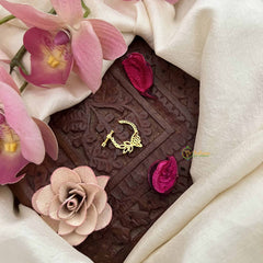 Vriksham Leaf & Diya Style Press Naths/Nose Pin-Red White & Green-G20746